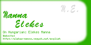 manna elekes business card